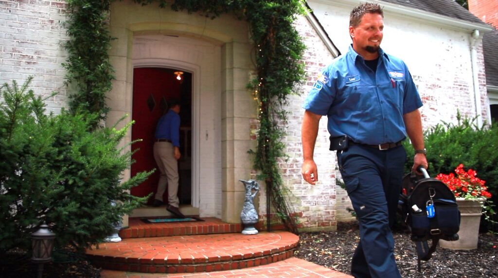 Plumber leaving the Customers Home