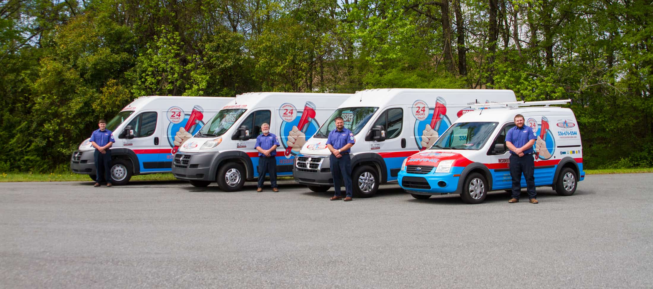 Plumbers in Greensboro, NC | Master Plumbers Trucks