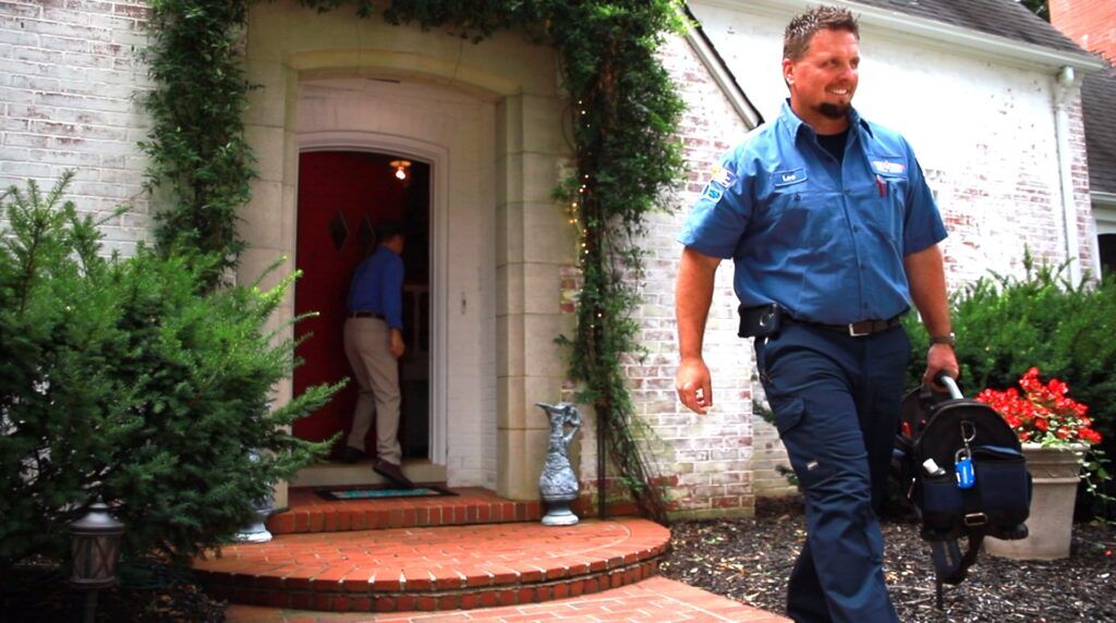 Plumber leaving the Customers Home