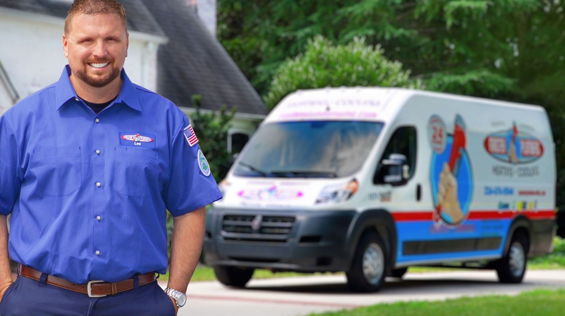 Plumber in Front of Truck